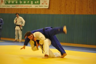 Judo in Zeitlupe.